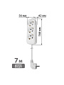Удлинитель 3 гнезда, 7 м, с заземлением, 10 А, 2300 Вт, белый, TDM Electric, Народный, SQ1303-1043 - фото 4