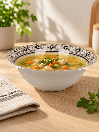 Салатник фарфор, круглый, 20 см, Орнамент, Marigold, UG000539