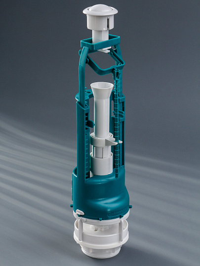 Клапан для бачка унитаза пластик, однорежимный, кнопочный, белый, сливной, Инкоэр, СБ1-Бм-А-В