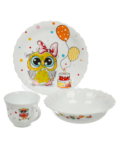 Набор детской посуды керамика, 3 шт, Cute, PO-3sd-779