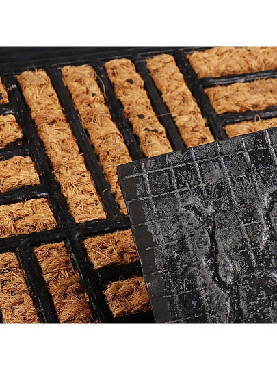 Коврик придверный, 40х60 см, прямоугольный, кокосовое волокно, узор, Фигурный, 93810