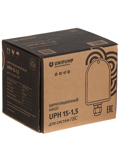 Насос циркуляционный, Unipump, 28 Вт, 1.4 м, 0.6 м³/ч, UPН 15-1.5