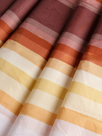 Штора для ванн 180х180 см, ПЭ, Бежевые полосы, с кольцами, Y4-11152