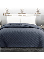 Покрывало 2-спальное, 200х180 см, 100% полиэстер, стеганое, Silvano, Жатка Элегант, серо-синее - фото 6