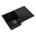 Мойка кухонная врезная, GranFest, Quadro, искусственный мрамор, 780х500 мм, + сифон, черная, GF-Q-780L - фото 4