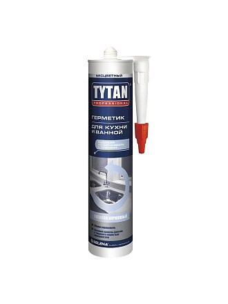 Герметик силикон-акриловый, для кухни и ванной, Tytan, 16142, 280 мл, бесцветный