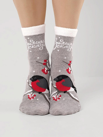 Носки для женщин, Clever, НГ, меланж серые, р. 25, Д2561