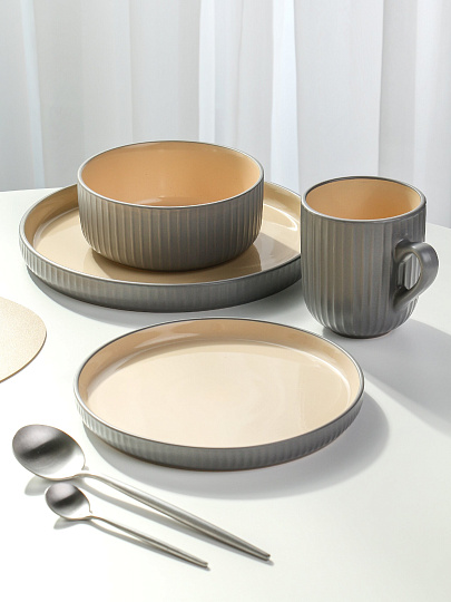 Сервиз столовый керамика, 16 предметов, на 4 персоны, Jewel, Рюне, ПС0007-38