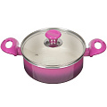 Кастрюля с керамическим покрытием Mehtap CCDT- 20 фиолетовая, с крышкой, 2 л