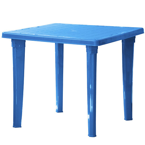 Стол пластик, Элластик-Пласт, 85х85х74 см, квадратный, пластиковая столешница, синий