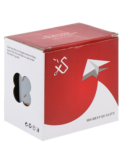 Кружка фарфор, 380 мл, Серый Мрамор, с ложкой, 1760174-1