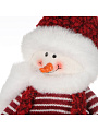 Фигурка декоративная полимер, Снеговичок, 20х11х42 см, красно-белая, Y4-9521 - фото 2