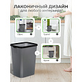 Контейнер для мусора пластик, 20 л, прямоугольный, с фиксатором, серый металлик, черный, Violet, Tandem, 842258 - фото 7