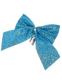 Елочное украшение Бант, 6 шт, голубое, 8.5х7.5 см, текстиль, SYHDJ-3419111A-lb
