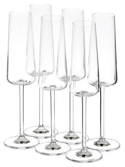 Бокал для шампанского, 180 мл, стекло, 6 шт, Bohemia, Ray, 40990/180/P001