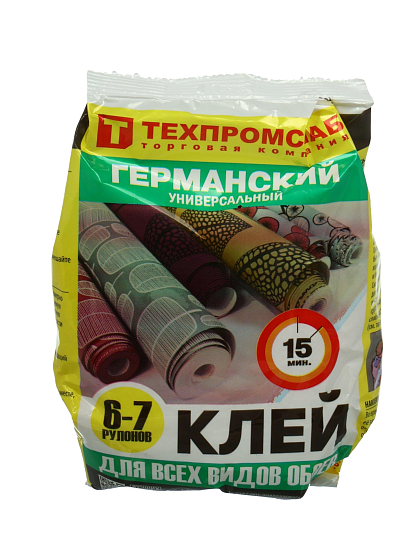 Клей для всех видов обоев, Техпромснаб, Германский, 200 г, 6-7 рулонов, пакет, 00072