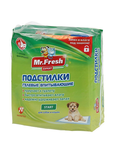 Пеленки для домашних животных одноразовые, гелевые, приучение к месту, Mr.fresh, 15 шт, 40х60 см