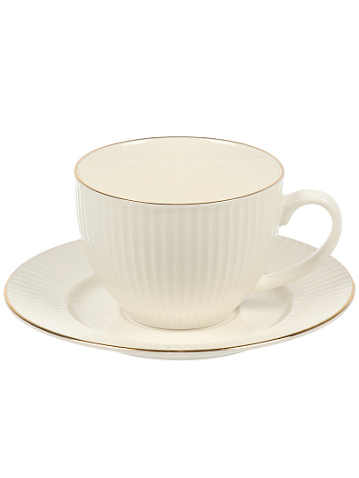 Набор чайный фарфор, 4 предмета, на 2 персоны, 270 мл, Jewel, Бьянко, ПС0001-33