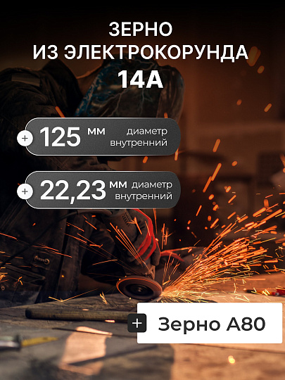 Круг лепестковый торцевой КЛТ1 для УШМ, LugaAbrasiv, диаметр 125 мм, посадочный диаметр 22 мм, зернистость A80, шлифовальный, 10 шт