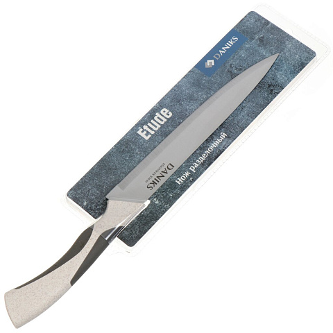 Нож кухонный Daniks, Etude, разделочный, нержавеющая сталь, 20 см, рукоятка пластик, YW-A377Y-SL
