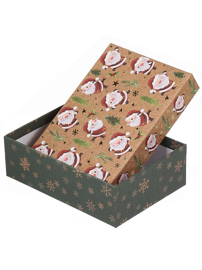 Коробка подарочная картон, 19х13.5х6 см, в ассортименте, Новый год, A470103