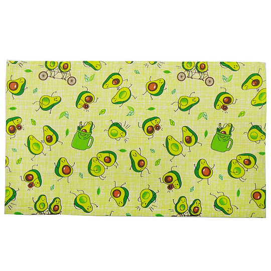 Полотенце кухонное 35х60 см, 100% хлопок, рогожка, Текстильная лавка, Авокадики на велике, Россия, 10317/1