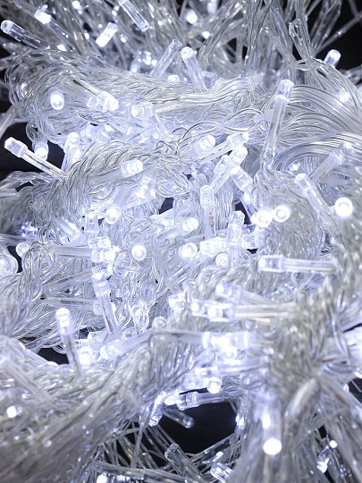 Гирлянда 480 ламп, 3х3 м, 8 режимов, Занавес, холодный белый свет, прозрачная, в помещении, сетевая, LED