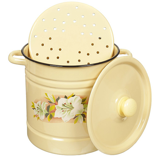 Мантоварка сталь, эмалированное покрытие, 12 л, Сибирские товары, крышка сталь, пластиковая кнопка, в ассортименте, С1724.3П/1724.3*59/С1724.3СГ/С1724.3