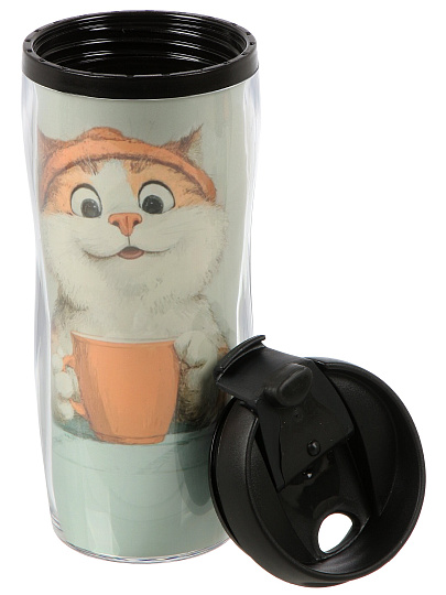 Термокружка пластик, 0.38 л, Daniks, колба пластик, YYCF001-ct