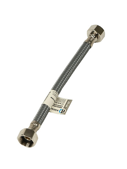 Подводка для воды 1/2"х0.2 м, г-г, сталь, полиамид, AquaLine