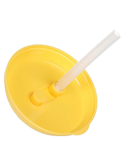 Стакан 420 мл, пластик, IZI-GO, Фрукты, с трубочкой, с крышкой, с декором, 0503/01