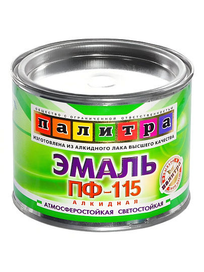 Эмаль Палитра, ПФ-115, алкидная, глянцевая, серая, 0.4 кг