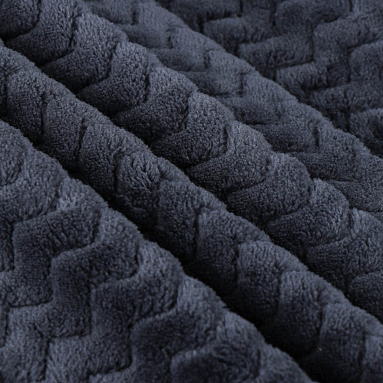 Плед евро, 200х220 см, велсофт жаккард, 100% полиэстер, Cleo, Роял плюш, темно-серый, 200/008-RP/CL