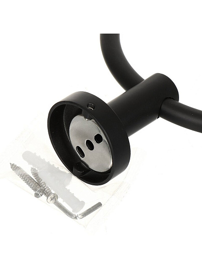 Держатель для полотенец, с кольцом, металл, черный, Y9-051