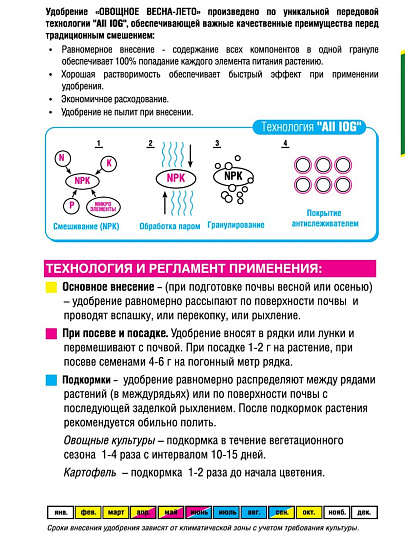 Удобрение Овощное, с микроэлементами, комплексное, 1 кг, Bona Forte