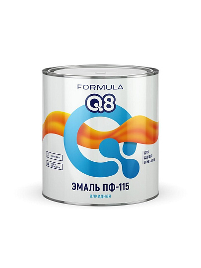 Эмаль Formula Q8, ПФ-115, алкидная, глянцевая, черная, 2.7 кг
