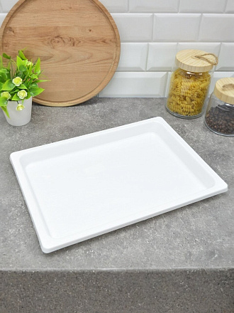 Поднос пластик, 36х25х3 см, прямоугольный, для заморозки пельменей, Альтернатива, М5230