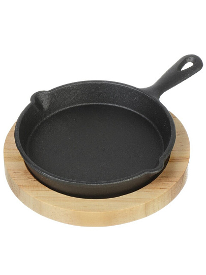 Сковорода чугун, 14 см, с подставкой, Y4-8880