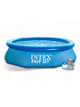 Бассейн надувной Intex, 305х61 см, Easy Set, 28118NP, фильтр-насос, 3077 л