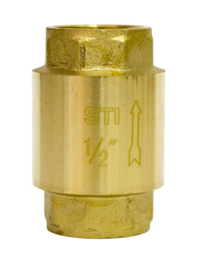 Клапан обратный 1/2&quot;, латунь, DN 15, пружинный, New, STI