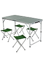 Стол складной металл, прямоугольный, 120х60х70 см, C010202, 4 стула - фото 2