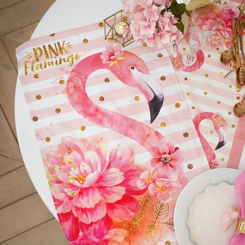 Полотенце «Этель» Pink flamingo 40х67 см, 100% хл, саржа 190 г/м2, 4017211