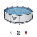 Бассейн каркасный Bestway, 366х100 см, Steel Pro Max, 56418BW, фильтр-насос, лестница, 9150 л