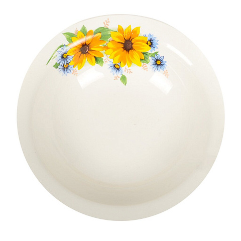 Тарелка суповая керамическая, 200 мм, Желтый цветок 063/8 Кубаньфарфор