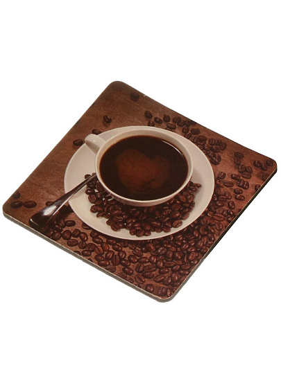 Набор подставок под горячее, полимер, 6 шт, квадратный, 9.5 см, Daniks, Кофе, Y4-9614
