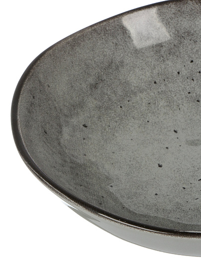 Тарелка суповая, керамика, 20 см, круглая, Stone Dark, Domenik, DMD043, серая