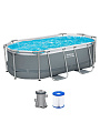 Бассейн каркасный Bestway, 305х200х84 см, Power Steel Oval Pool, 5614A, фильтр-насос, 3668 л - фото 9