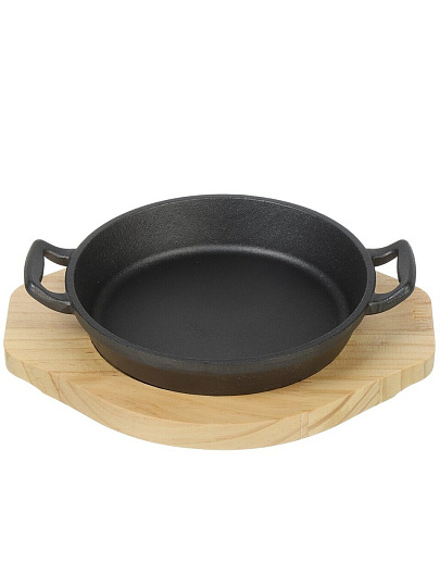 Сковорода чугун, 18х3.5 см, с подставкой, Y4-8882