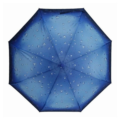 Зонт для женщин, суперавтомат, 3 сложения, 3D Капли, RainDrops, полиэстер, 23825
