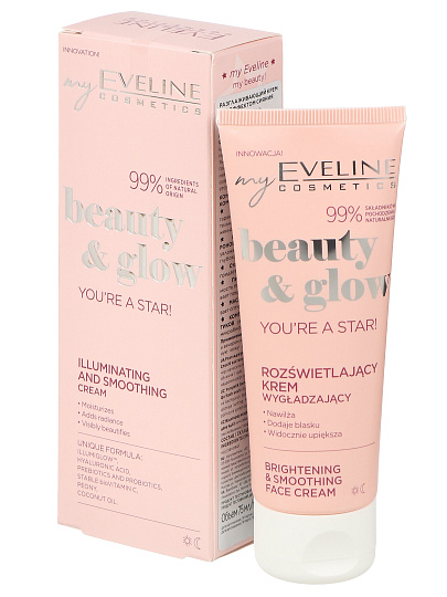 Крем для лица, Eveline, Разглаживающий, с эффектом сияния, для всех типов кожи, 75 мл